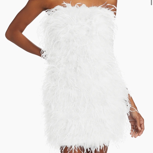 Lamarque White Feather Dress - Picture 2 of 4